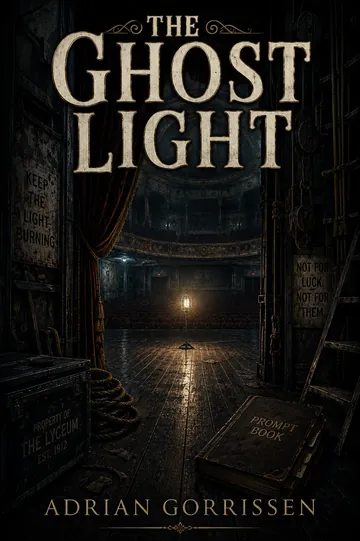 The Ghost Light supernatural theatre thriller book cover by Adrian Gorrissen
