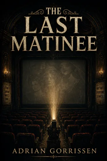 The Last Matinee supernatural theatre thriller book cover by Adrian Gorrissen